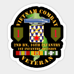 Vietnam Combat Infantry Veteran w 2nd Bn 16th Inf 1st Inf Div SSI Sticker